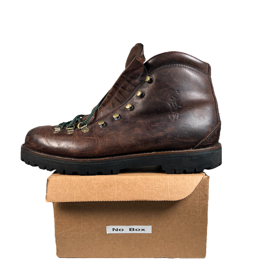 Polo Ralph Lauren Acworth Oiled Calf Brown Leather Boots Size 11 USED s22580