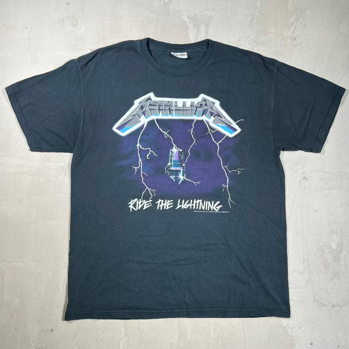 2007 Metallica Ride The Lightning Black Tee Size Large USED v20153