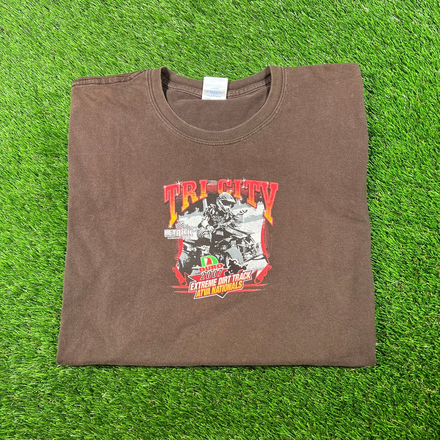 2007 Tri State Brown Dirt Bike Nationals Tee Size XL USED v17600