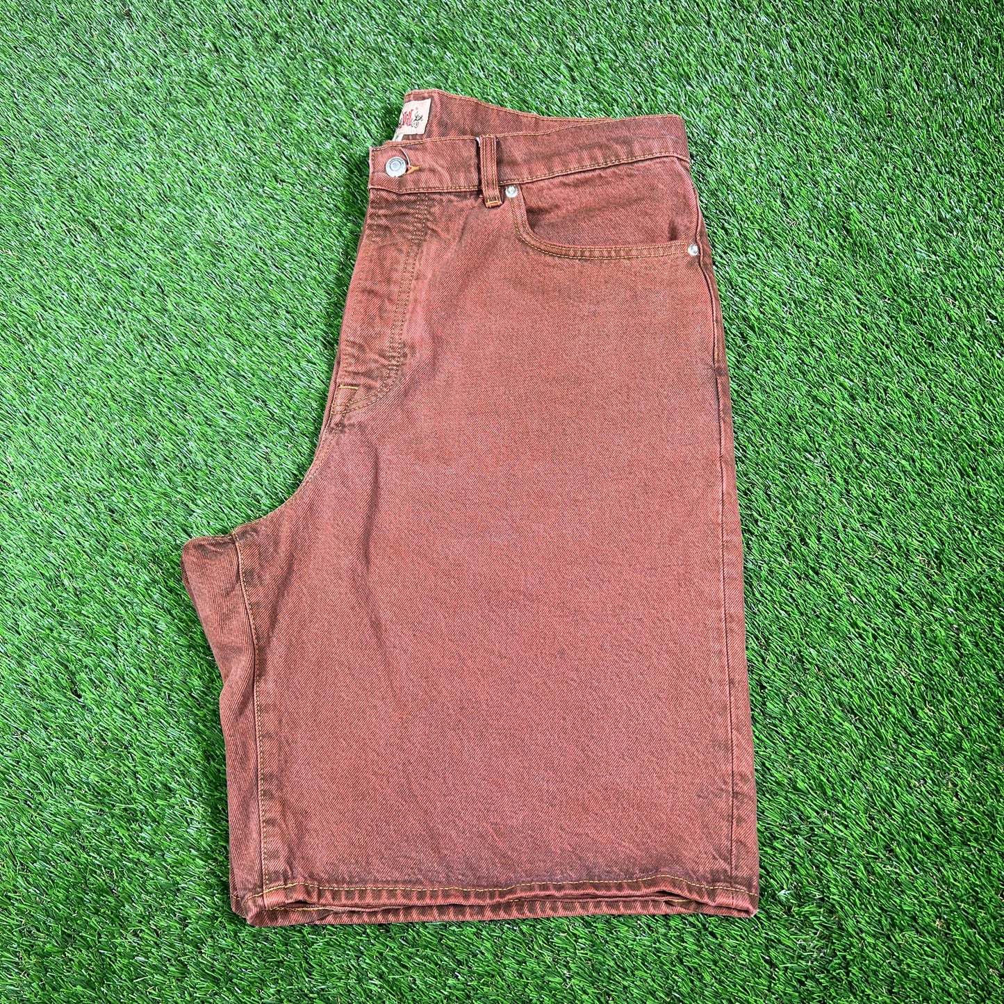 Stussy Bigol Jean Shorts Red Shorts Size 34 USED x14699
