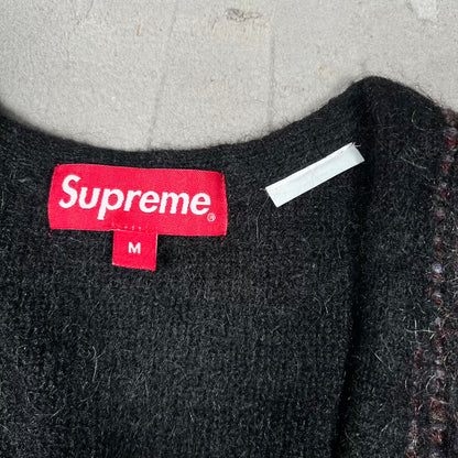 Supreme Brush Grid Cardigan Black (2022) Size Medium USED x18368