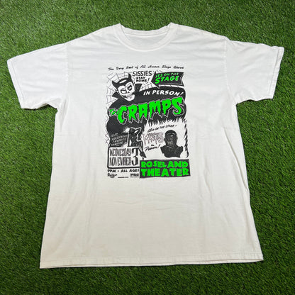 The Cramps Modern Horror White Tee Size Large USED v16614
