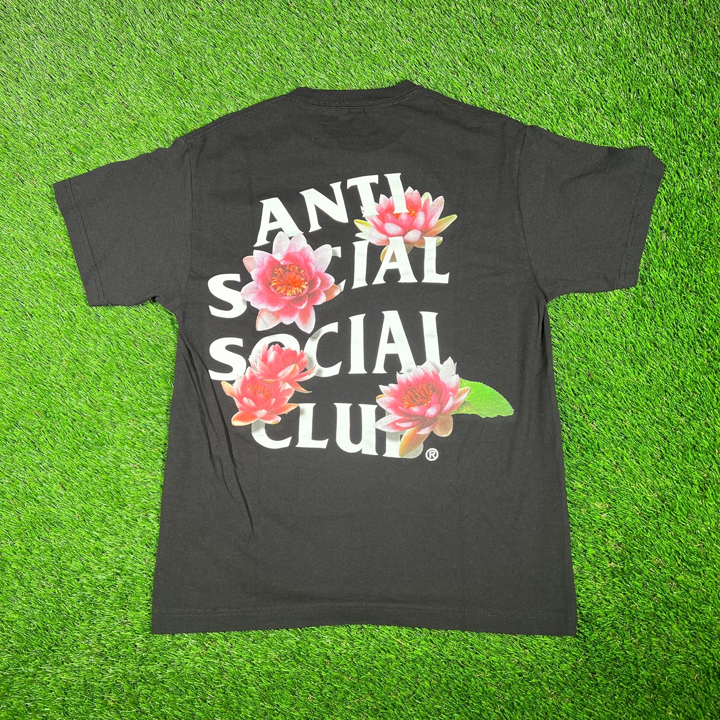 Anti Social Social Club Flower Black Tee Size Medium USED x15312