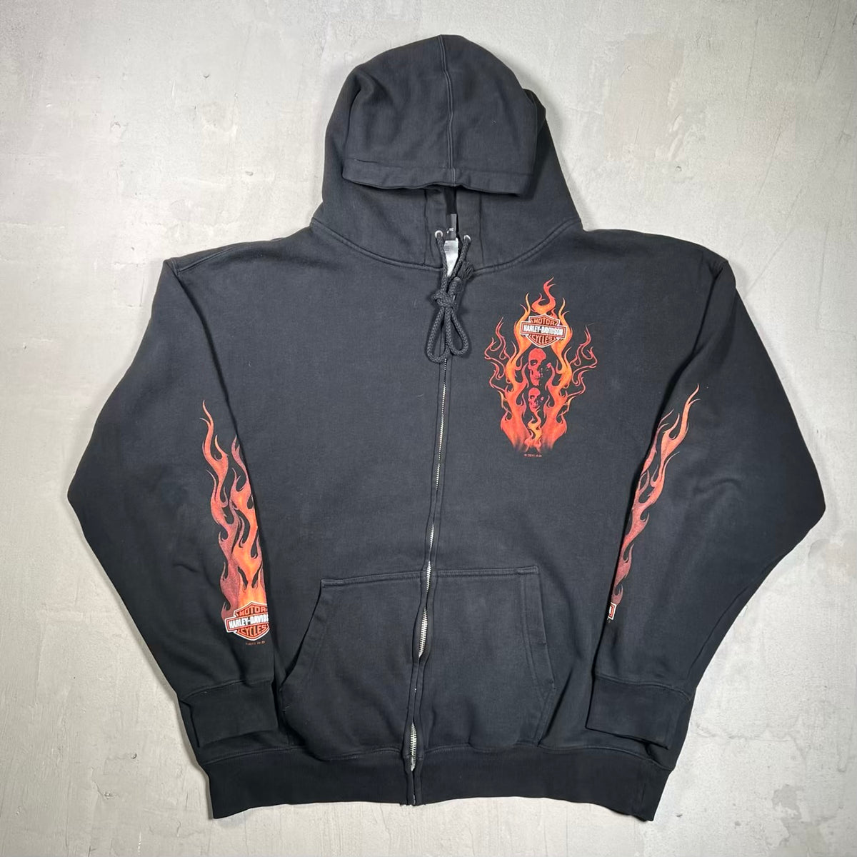 2011 Harley Davidson Nashville Black Full Zip Hoodie Size XL USED v20240