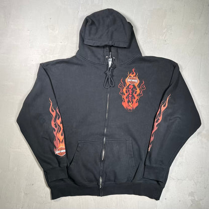 2011 Harley Davidson Nashville Black Full Zip Hoodie Size XL USED v20240
