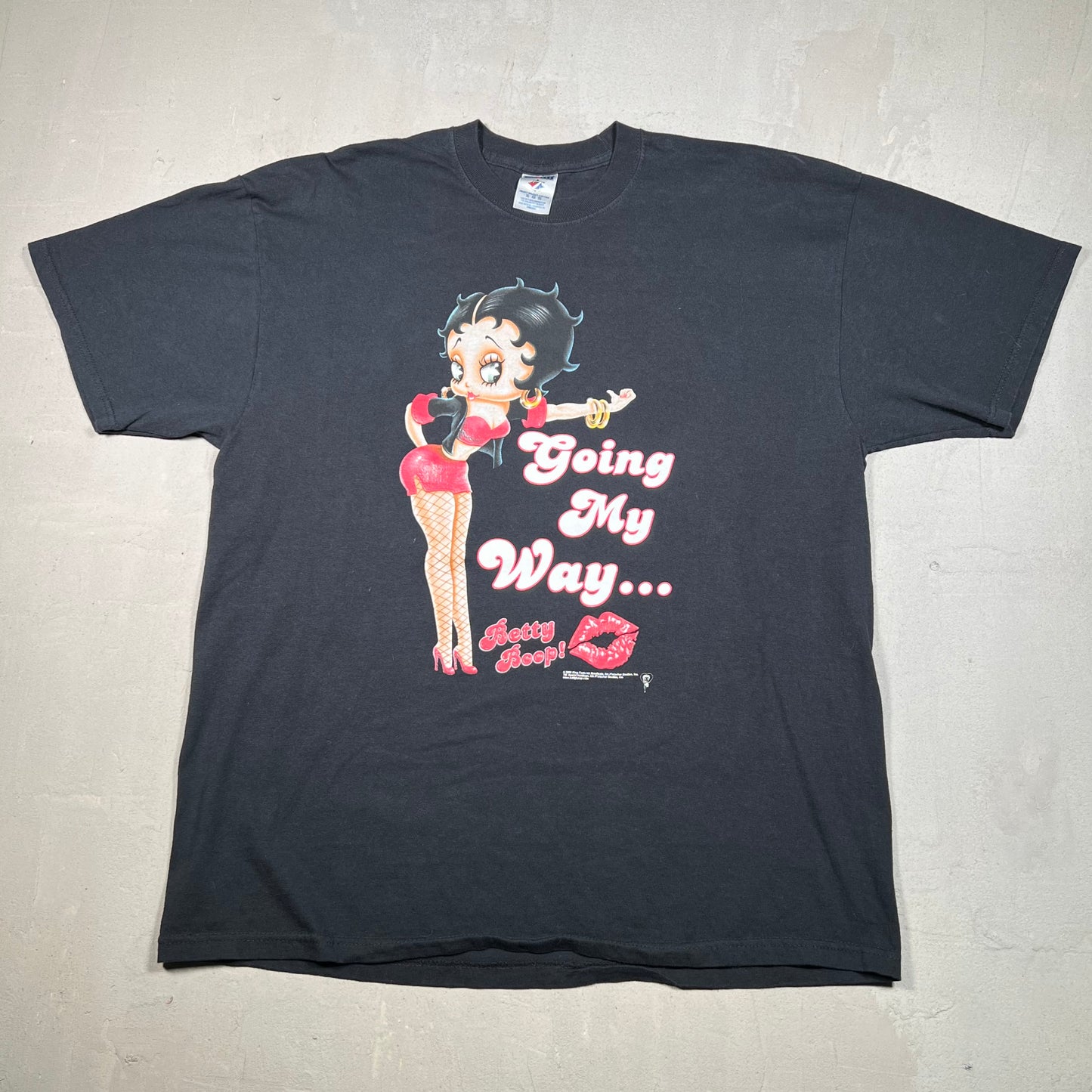 2005 Betty Boop Going My Way Black Tee Size XL USED v19081