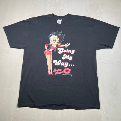 2005 Betty Boop Going My Way Black Tee Size XL USED v19081
