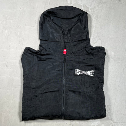 Supreme Skew Hooded Nylon Jacket Black (2017) Size Medium USED x18367