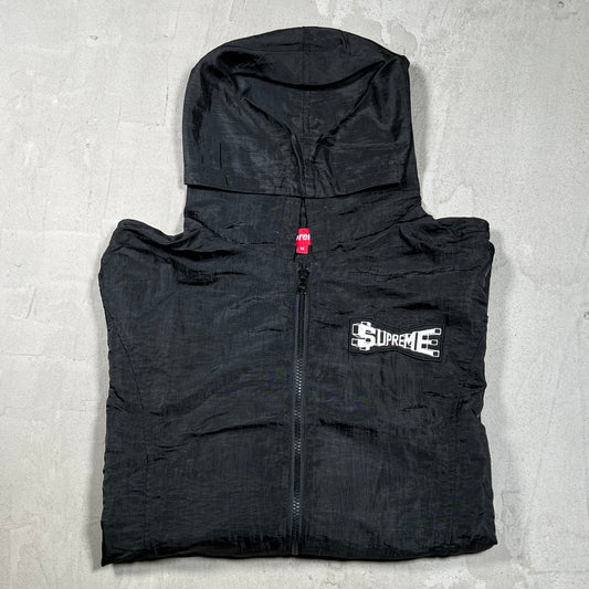Supreme Skew Hooded Nylon Jacket Black (2017) Size Medium USED x18367