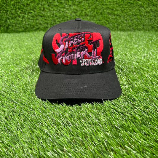 1990s Street Fighter 2 Turbo Vintage Rush Black Snapback USED v18090