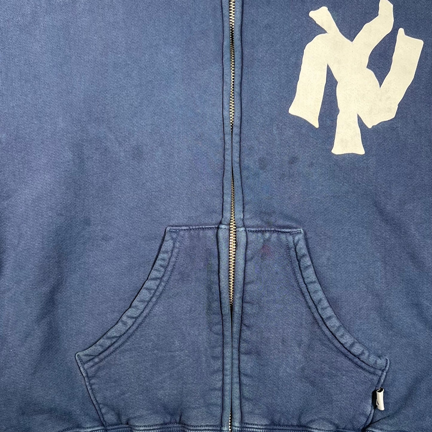 Akimbo Yankee Navy Blue Zip Up Hoodie Size Small USED x17559