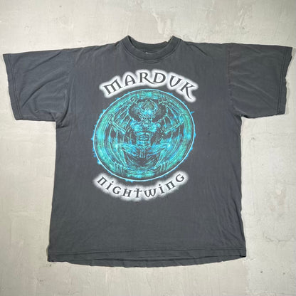 1990s Marduk Nightwing Black Metal Washed Black Tee Size XL USED v20158