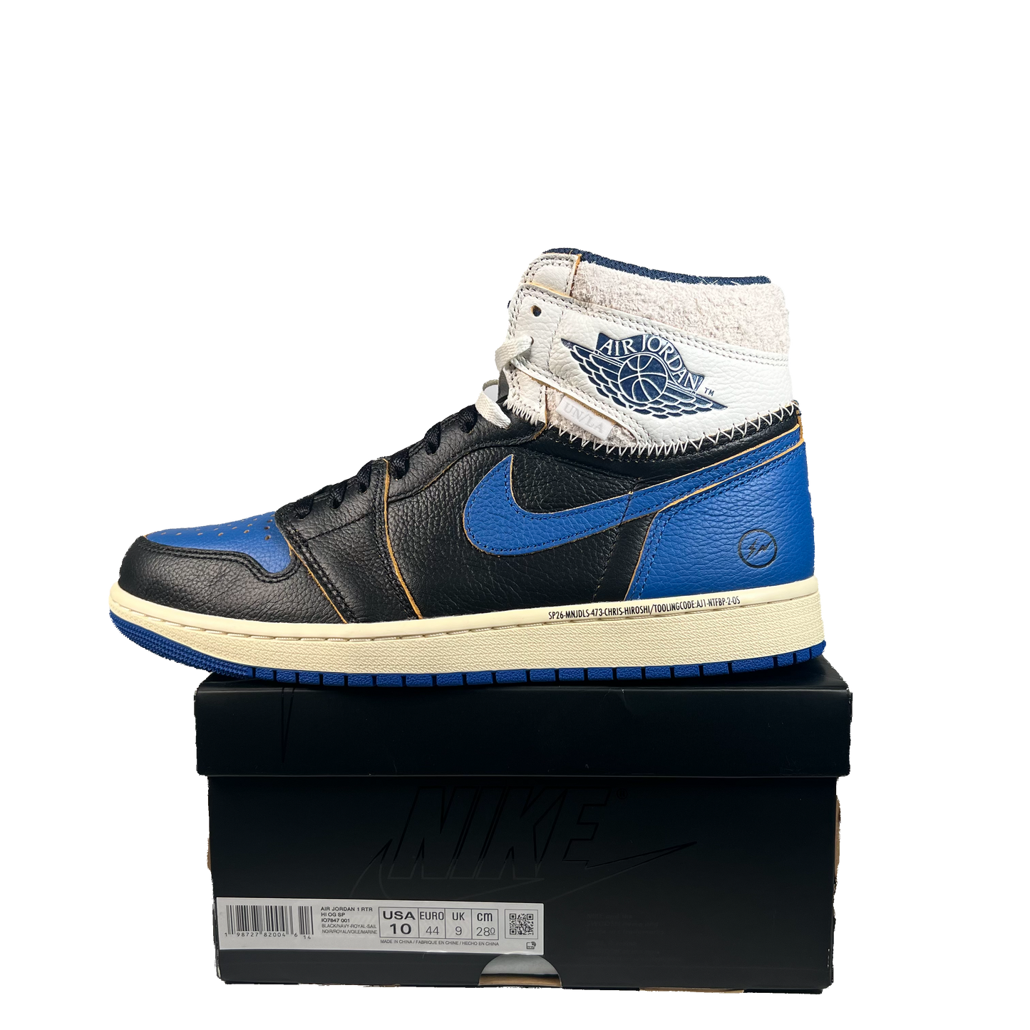 Jordan 1 High Fragment Union LA Sport Royal (2025) Size 10 NEW s22396