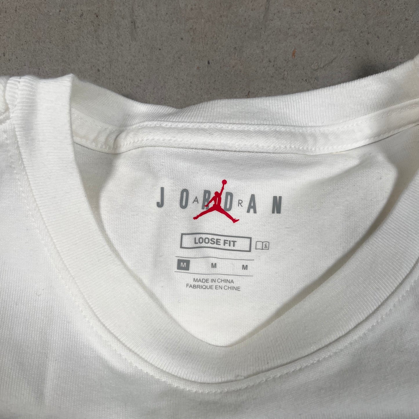 Jordan Fragment White Longsleeve Logo Tee Size Medium NEW x17461
