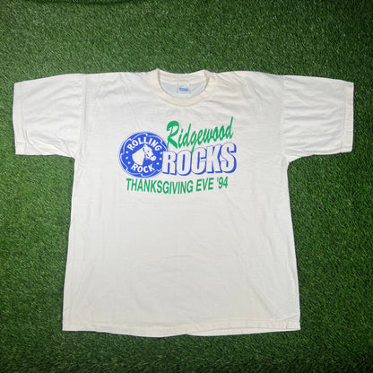 1994 "Ridgewood Rocks" Cream Thanksgiving Eve Tee Size XL USED v17474