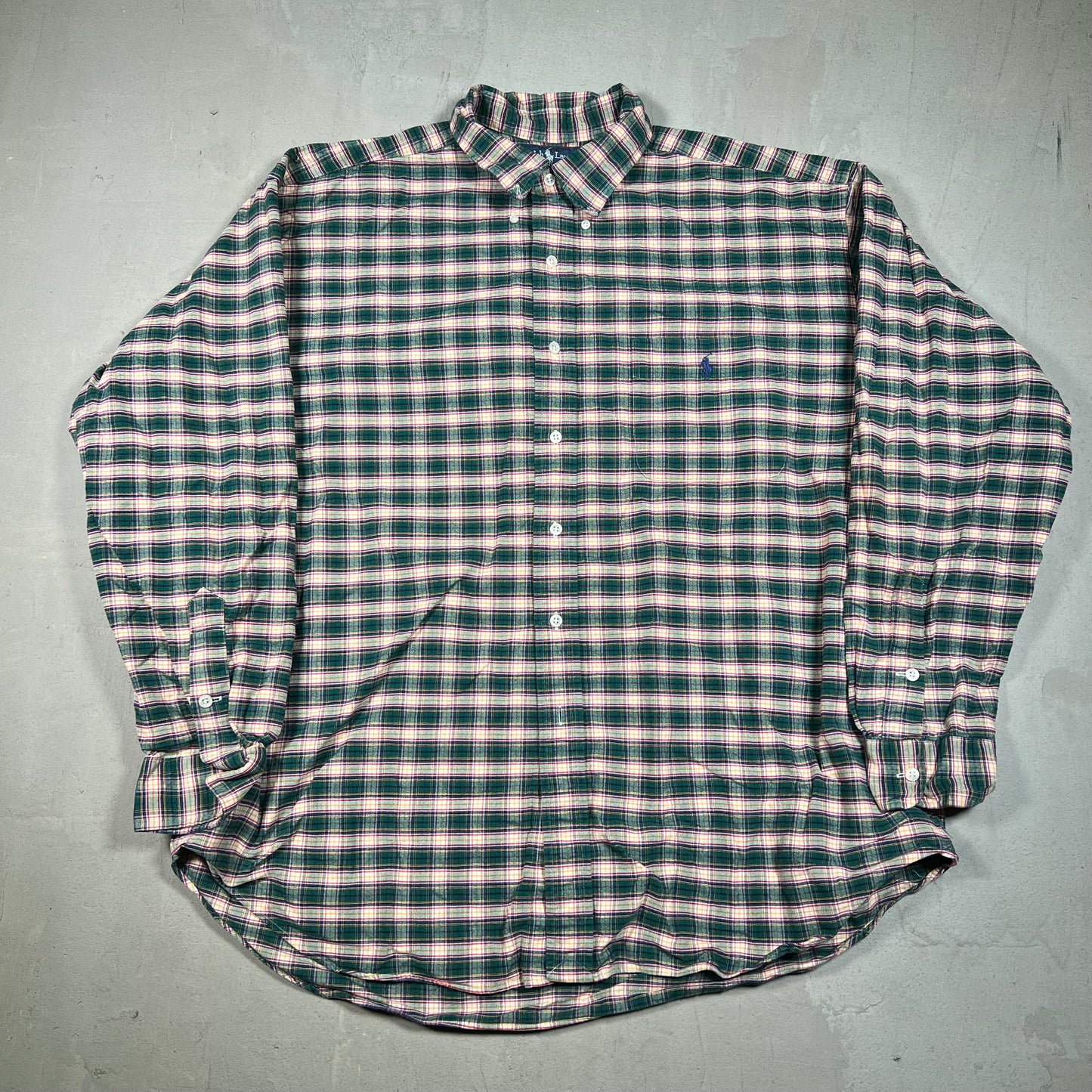 Y2K Polo Ralph Lauren Plaid "Big Shirt" Size XL USED v19414