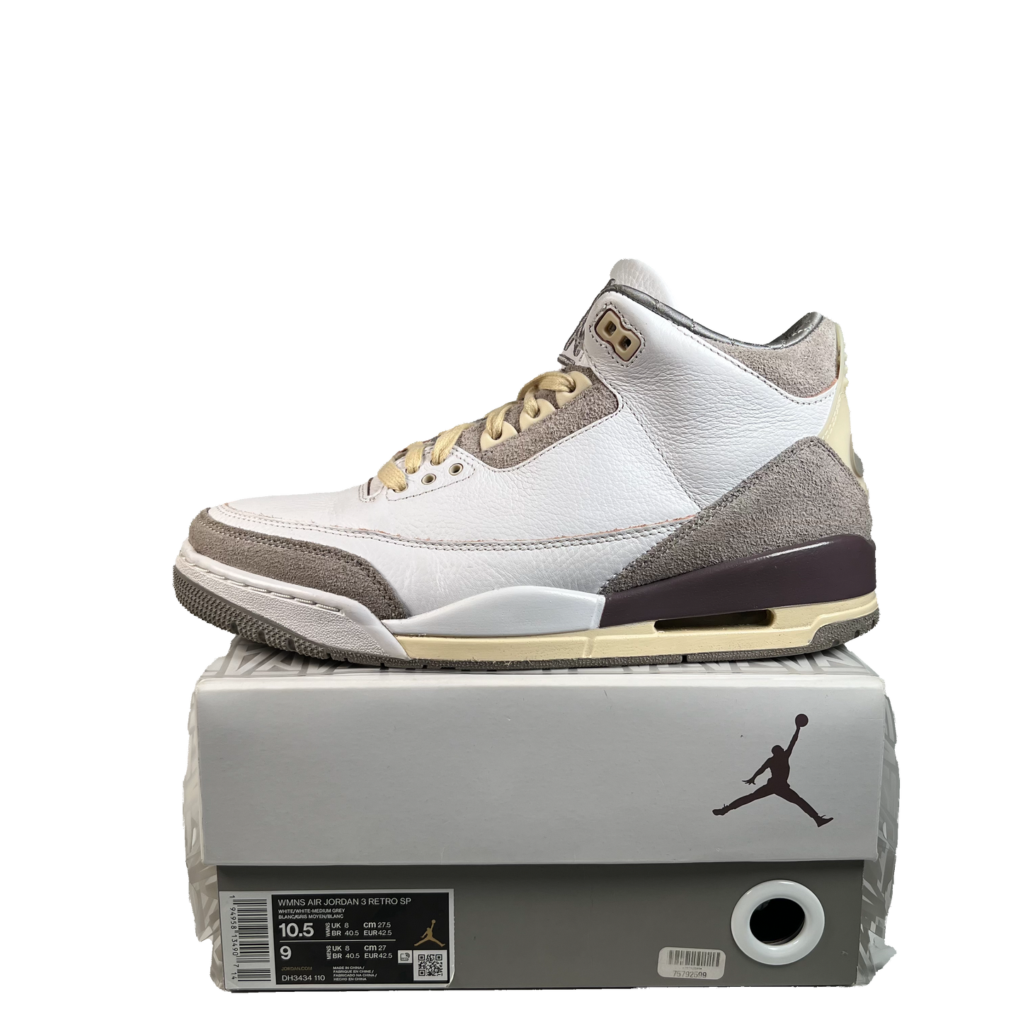 Jordan 3 A Ma Maniere (2021) Size 9M/10.5W USED s22282