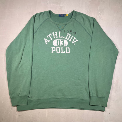 Polo Ralph Lauren Green Athletic Division Crewneck Size XXL USED v18992
