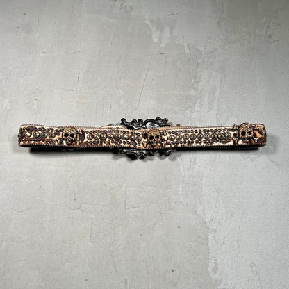 B.B. Simon Skull and Rhinestone Belt Size 38 USED x17554