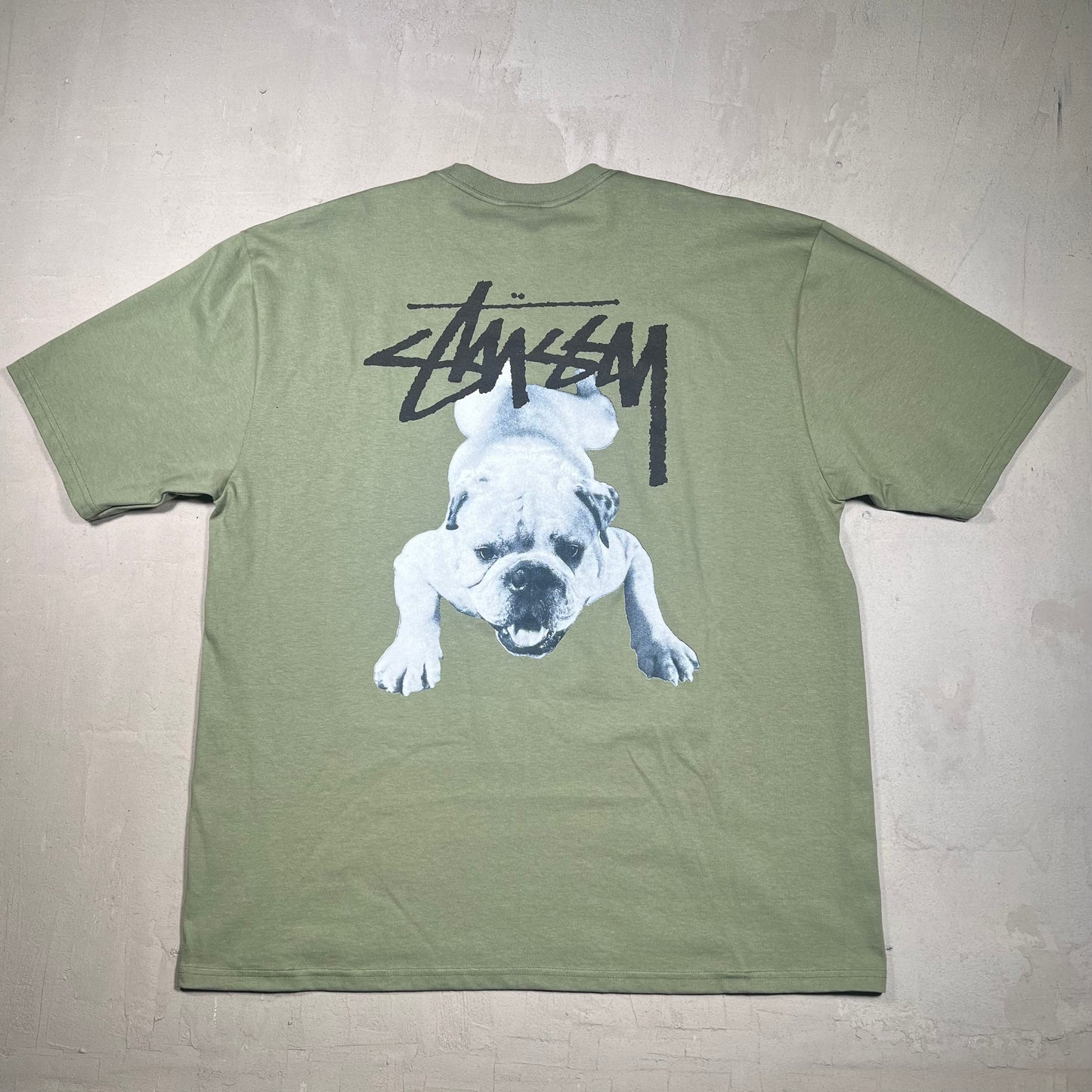 Stussy Stock Dog Green Tee Size XL NEW x17375