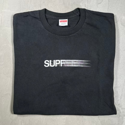 Supreme Motion Logo Blac Tee (2023) Size Large USED x18635