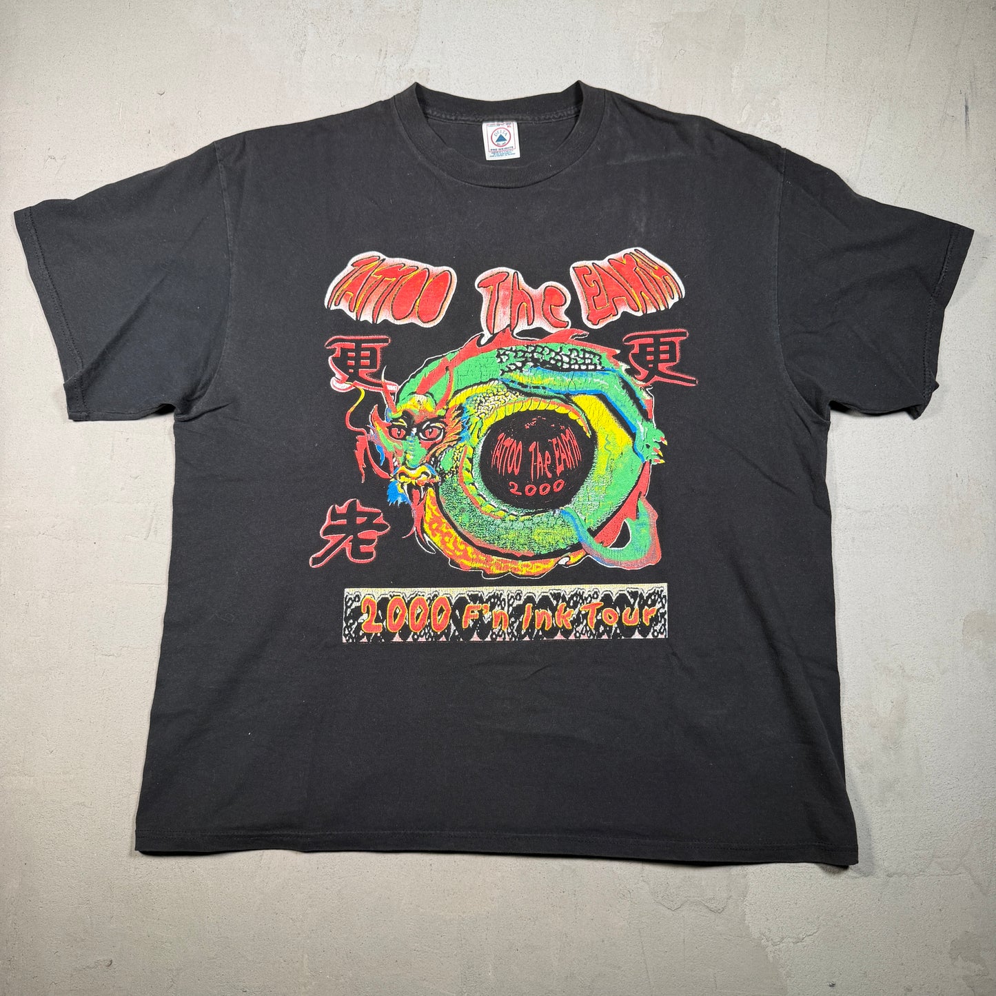 2000 Tattoo The Earth Ink Tour Tee Black Size XL USED v18267