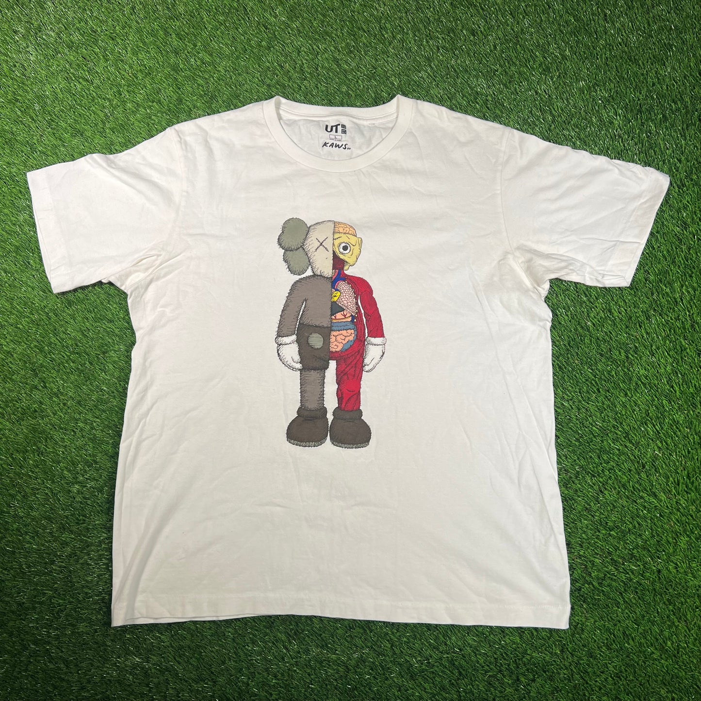 Uniqlo Kaws Flayed Companion Tee White Size Large USED v17989