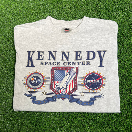 1990s Kennedy Space Center Nasa Grey Tee Size XL USED v18179