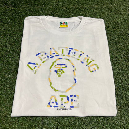 A Bathing Ape New Jersey Bape White Tee Size Large USED x14006