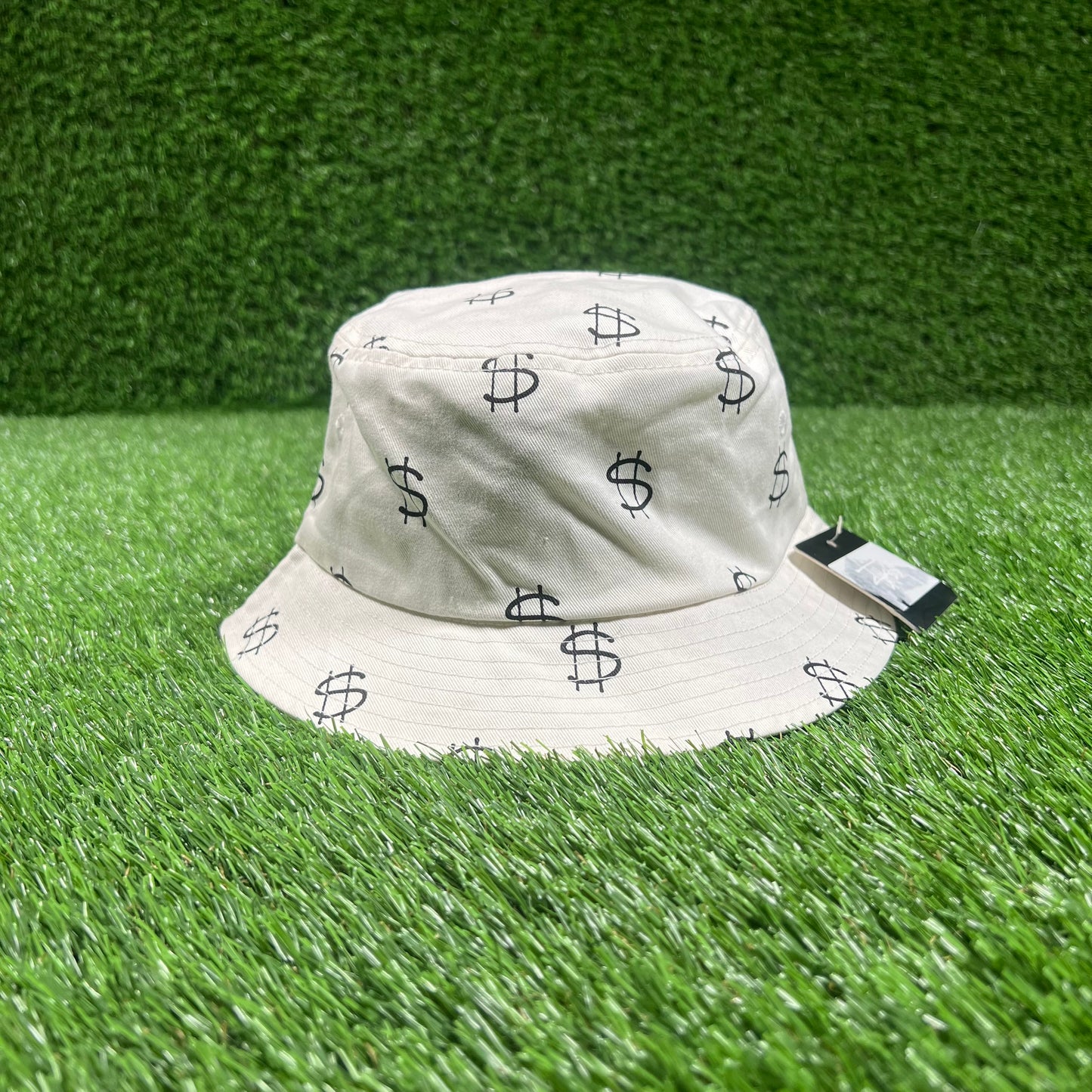 Stussy White Money Sign Bucket Hat One Size NEW x15729