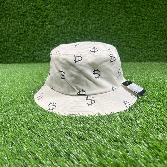 Stussy White Money Sign Bucket Hat One Size NEW x15729