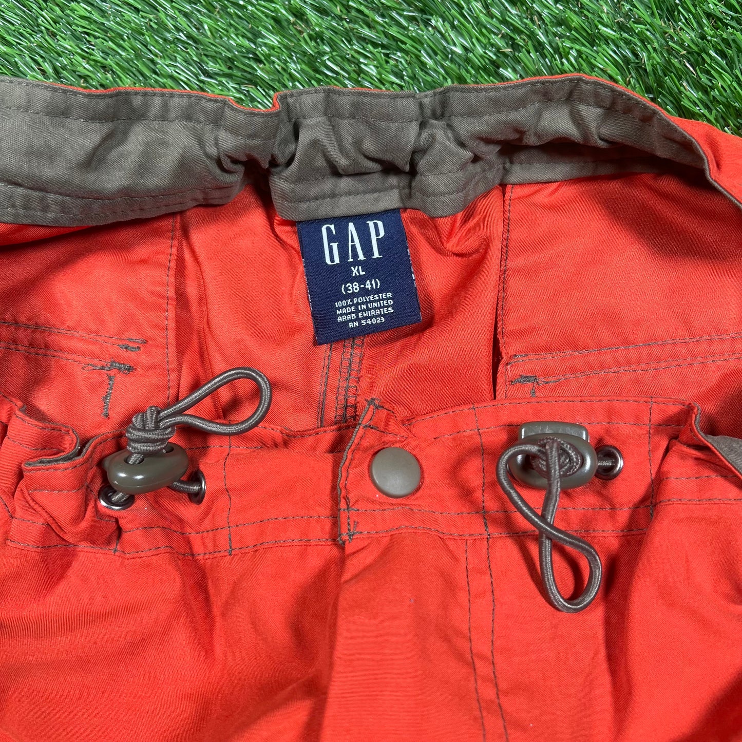 Y2K Gap Orange Rain Pants Size XL USED v17906