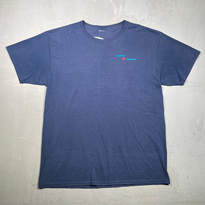 Y2K Double M Vending Navy Blue Tee Size Large USED v18330