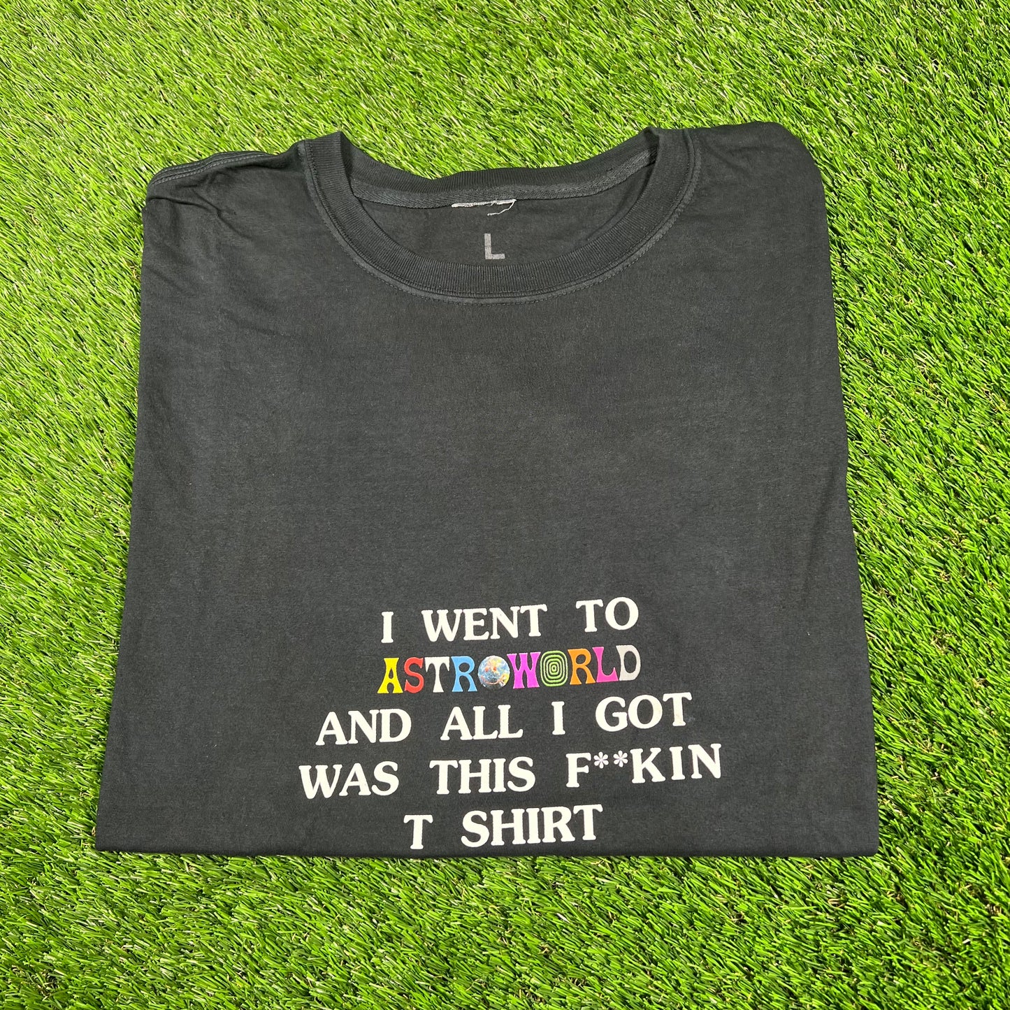 2018 Travis Scott I Went to Astroworld Black Tee Size Large USED x14567