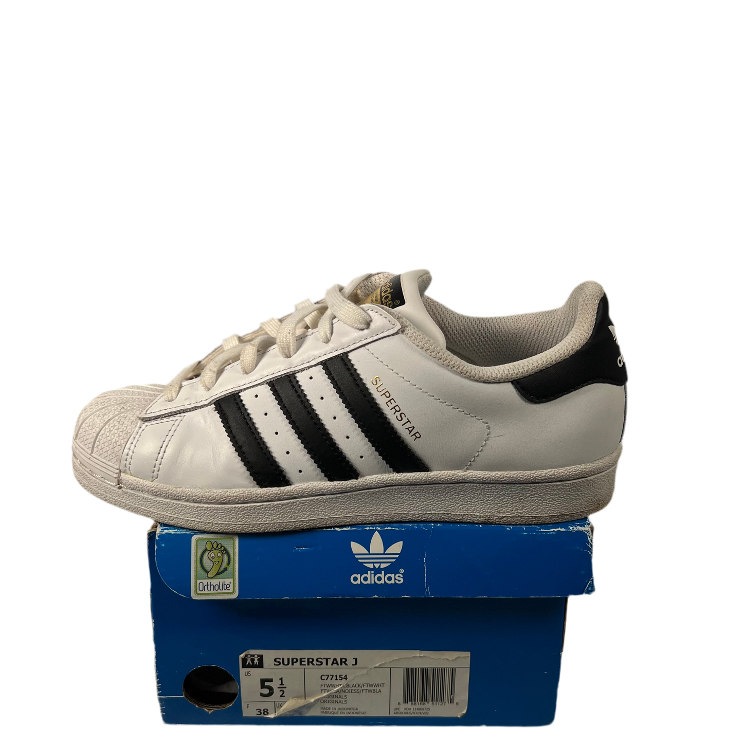 Adidas Superstar White Size 5.5 USED s17323
