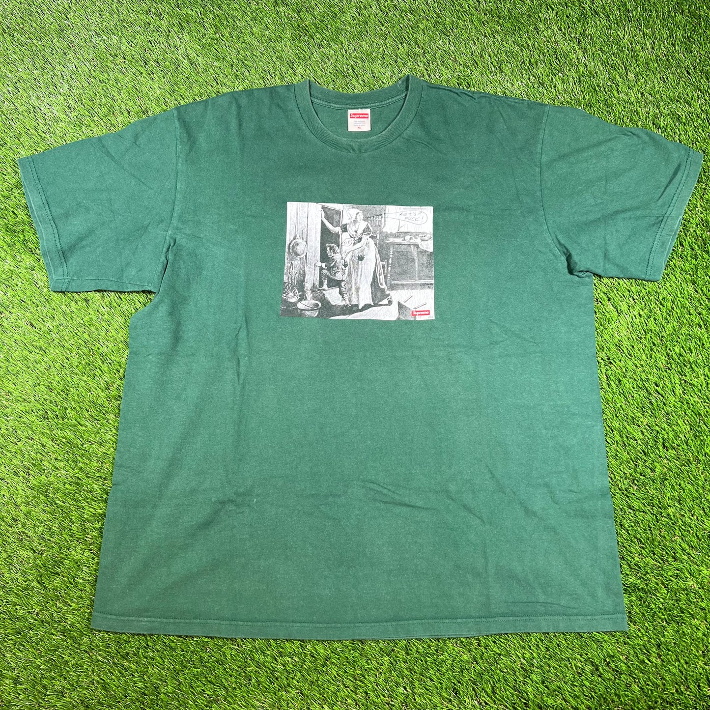 Supreme Mike Kelly Hiding 2018 Green Tee Size XL USED x14429