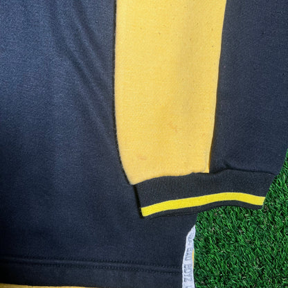 1990s Bad Boys Black/Yellow Half Zip Polo Size XXL USED v18132