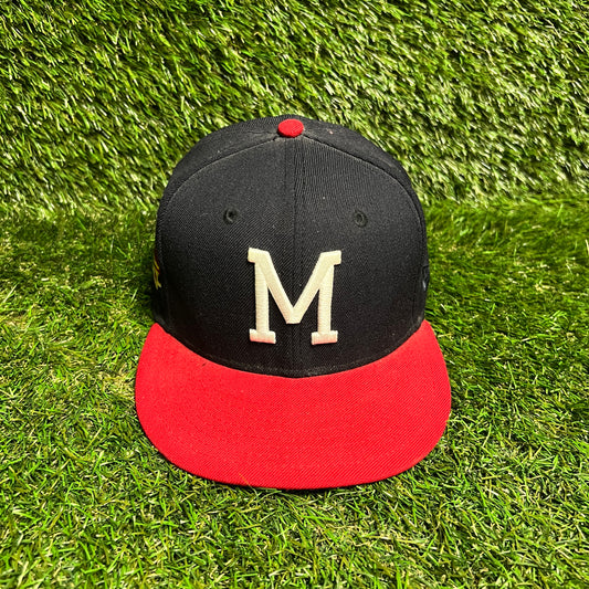 New Era Milwaukee Braves World Series Navy/Red Hat Size 7 1/2 USED v16011