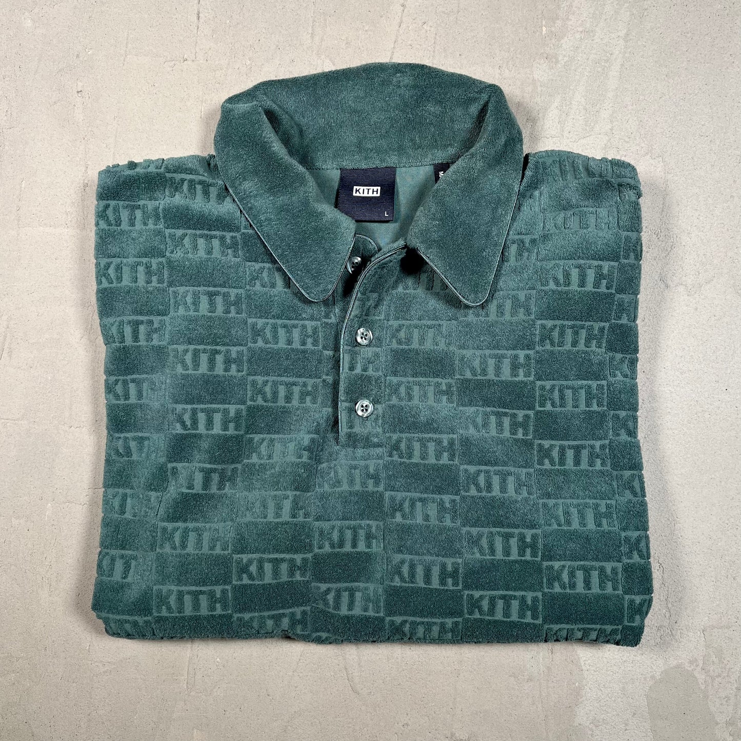 Kith Graham Monogram Green Tee Size Large USED x17408