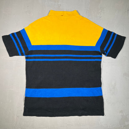 Y2K Polo Sport Ralph Lauren Yellow/Blue Polo Tee Size XL USED v19091