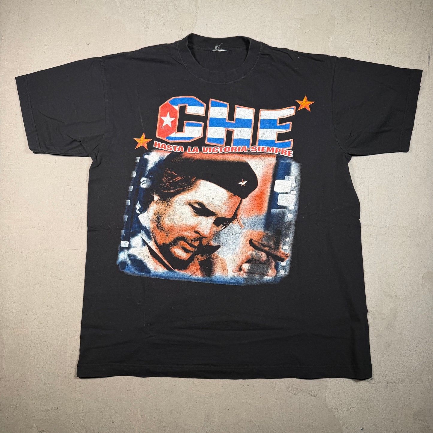 Y2K Che Guevara Rap Style Black Tee SIze XL USED v17964