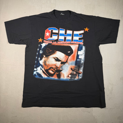 Y2K Che Guevara Rap Style Black Tee SIze XL USED v17964