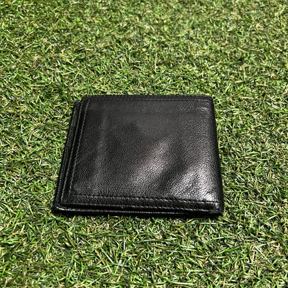 1990s Prada Leather Bilfold Black Wallet USED x14076