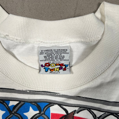 1995 Taz White "Always Rugged" Hilfiger Spoof Tee Size XL USED v17251