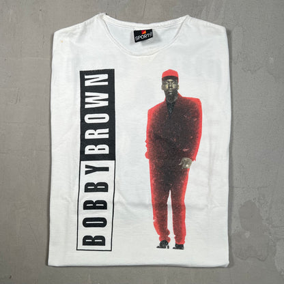 1993 Bobby Brown Tour White Tee Size Medium USED v18104