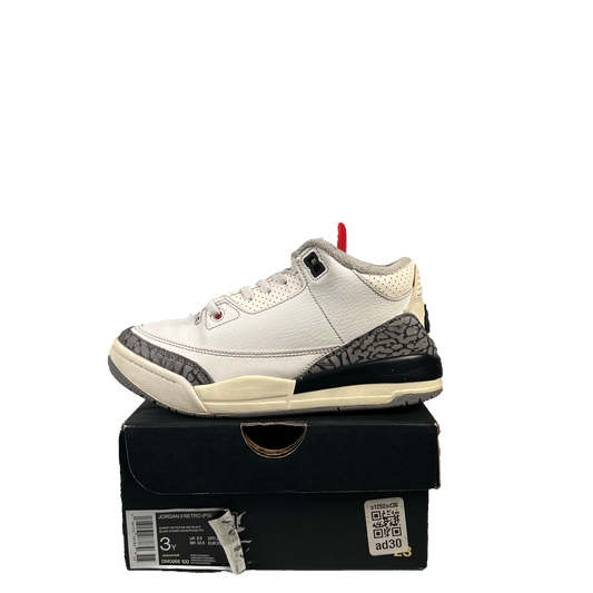 Jordan 3 White Cement Reimagined (2023) Size 3Y USED s19353