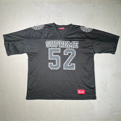 Supreme Spiderweb Black Football Jersey Size XL USED x17340