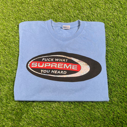 Supreme Fuck What You Heard Blue Longsleeve Tee Size Medium USED x15387