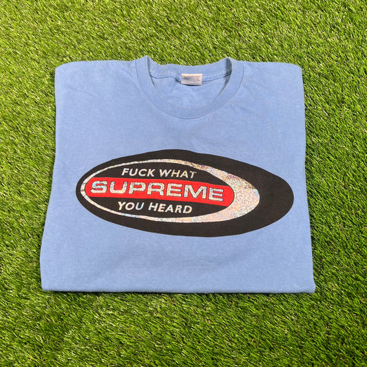 Supreme Fuck What You Heard Blue Longsleeve Tee Size Medium USED x15387