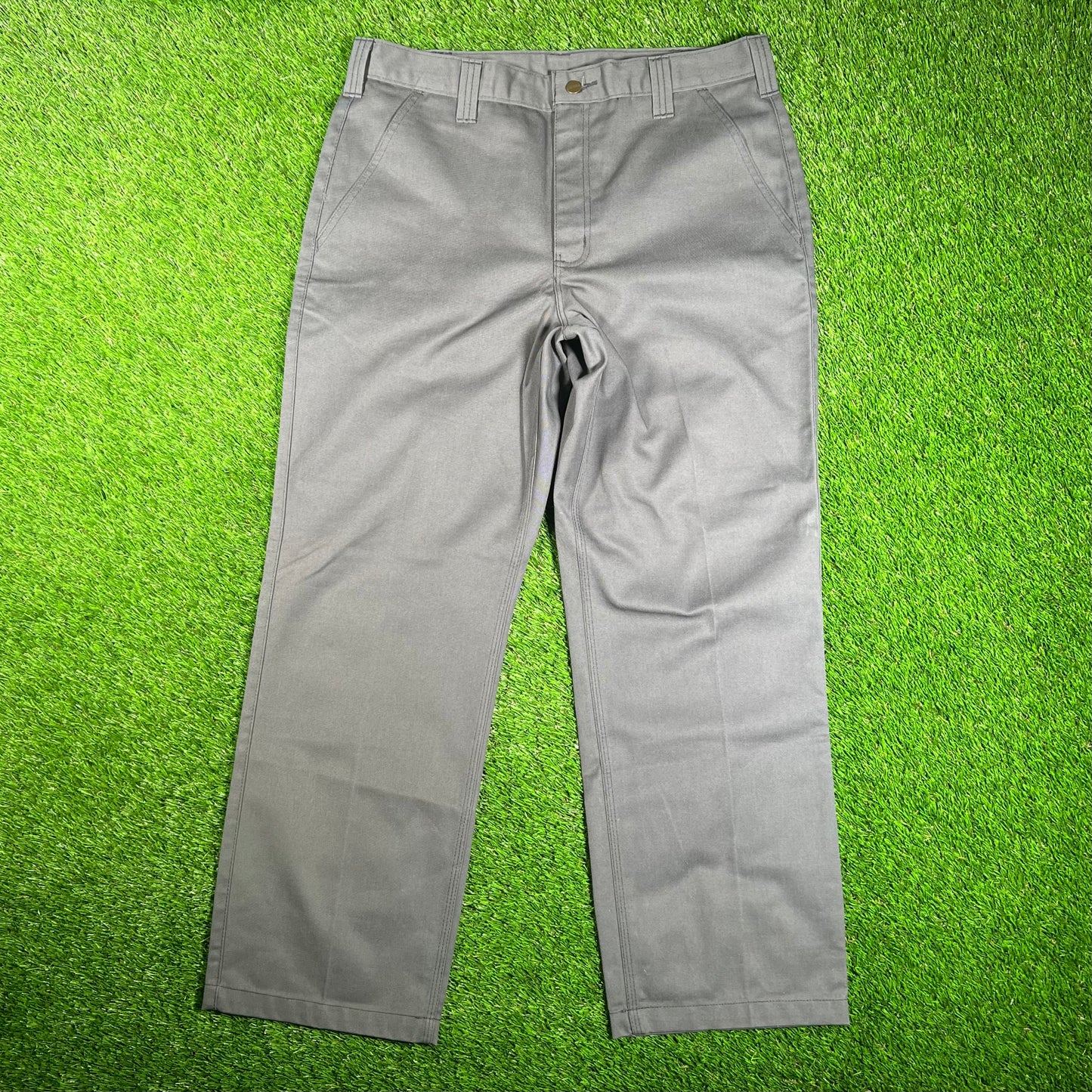 Y2K Carhartt Straight Leg Grey Pants Size 36x30 USED v18069